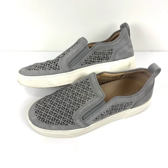 Vionic Kimmie Perforated Gray Suede Slip On Sneakers Shoes Women’s 8 Orthopedic - Picture 3 of 7